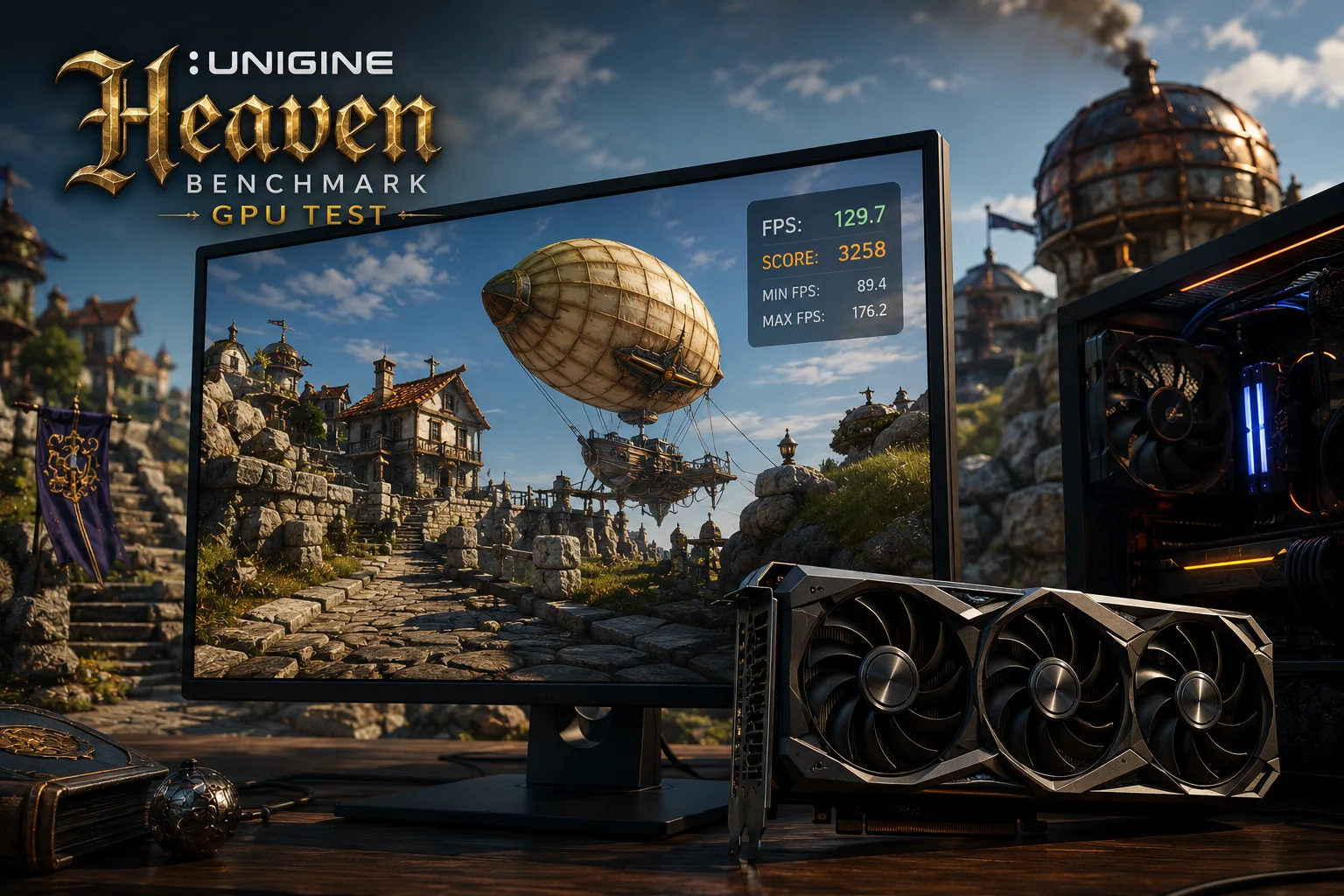 Unigine Heaven Benchmark نرمافزار Unigine Heaven برای تست پایداری کارت گرافیک