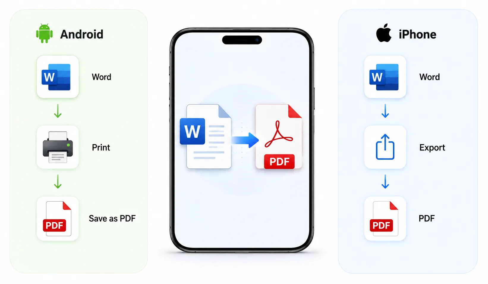 مراحل تبدیل فایل Word به PDF در گوشی اندروید و آیفون