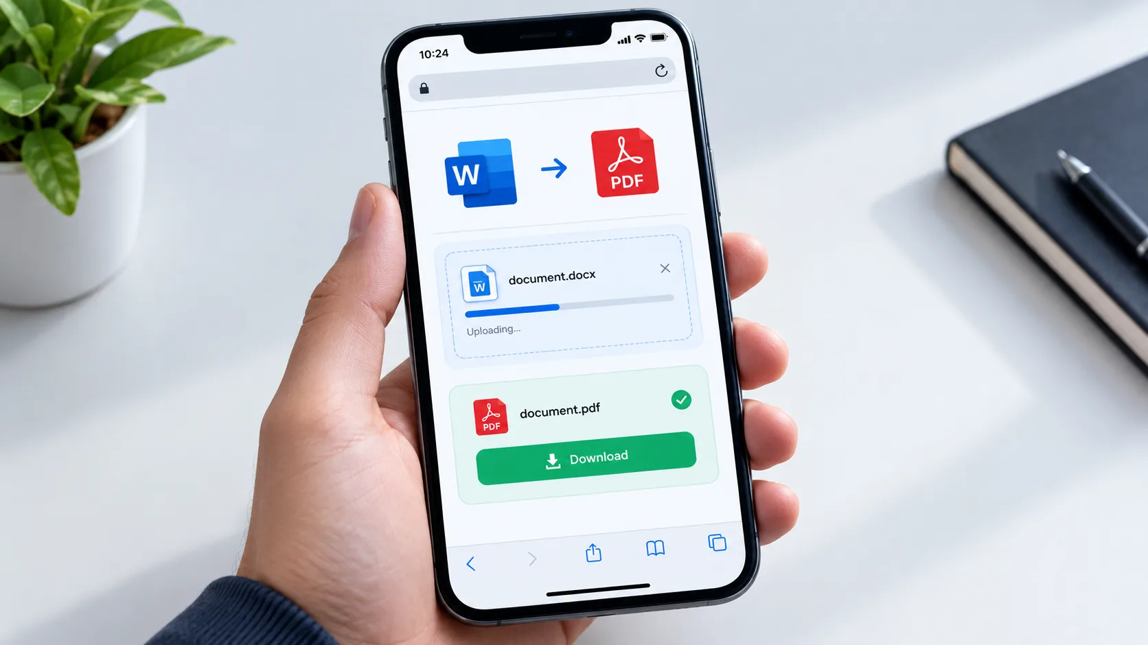 تبدیل فایل Word به PDF با گوشی بدون نصب برنامه